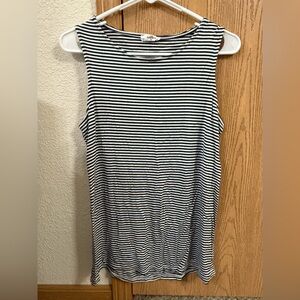 Striped Navy and White Sleeveless Top